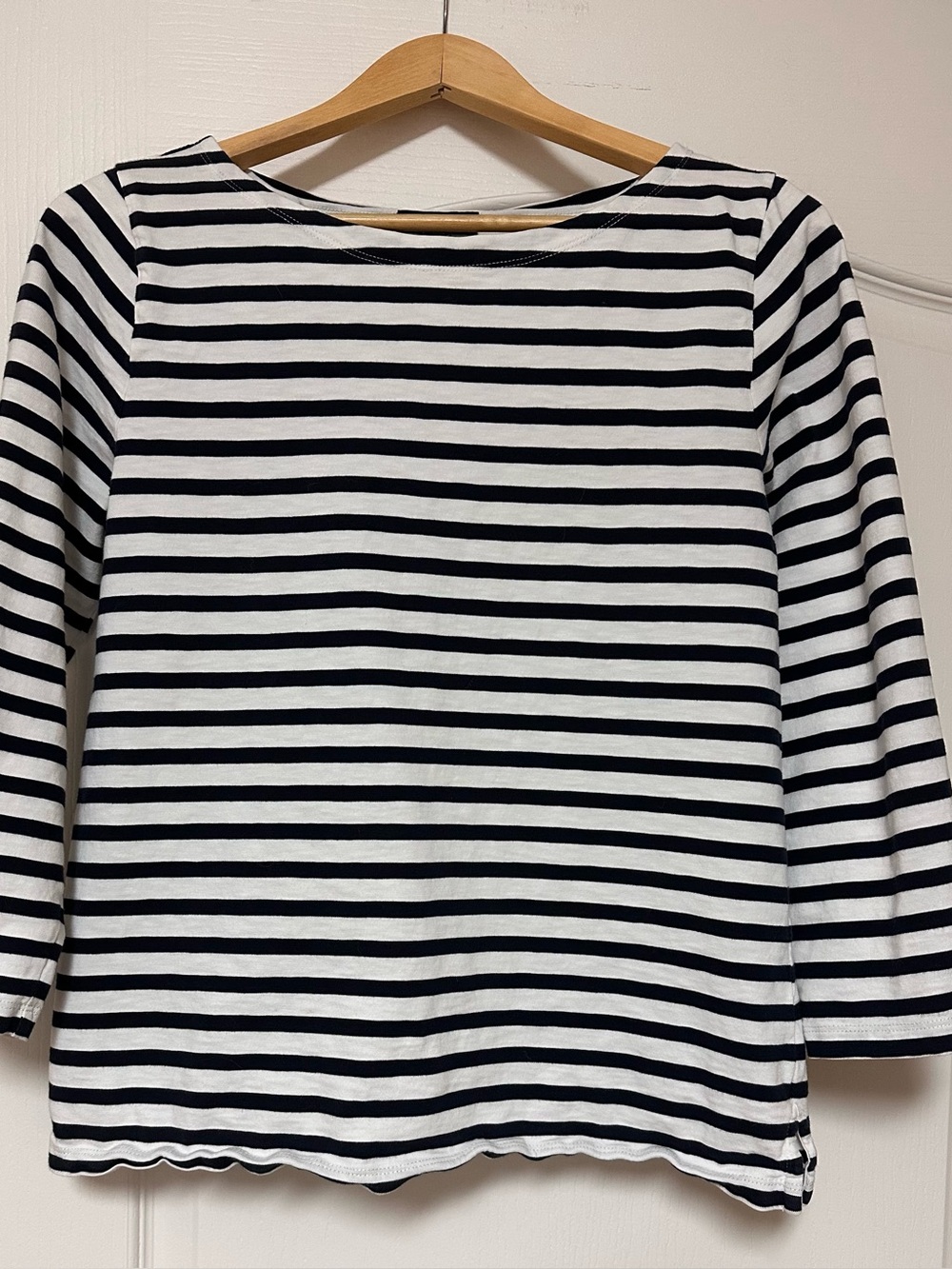J. Crew Striped Long-Sleeve Top - Blue & White